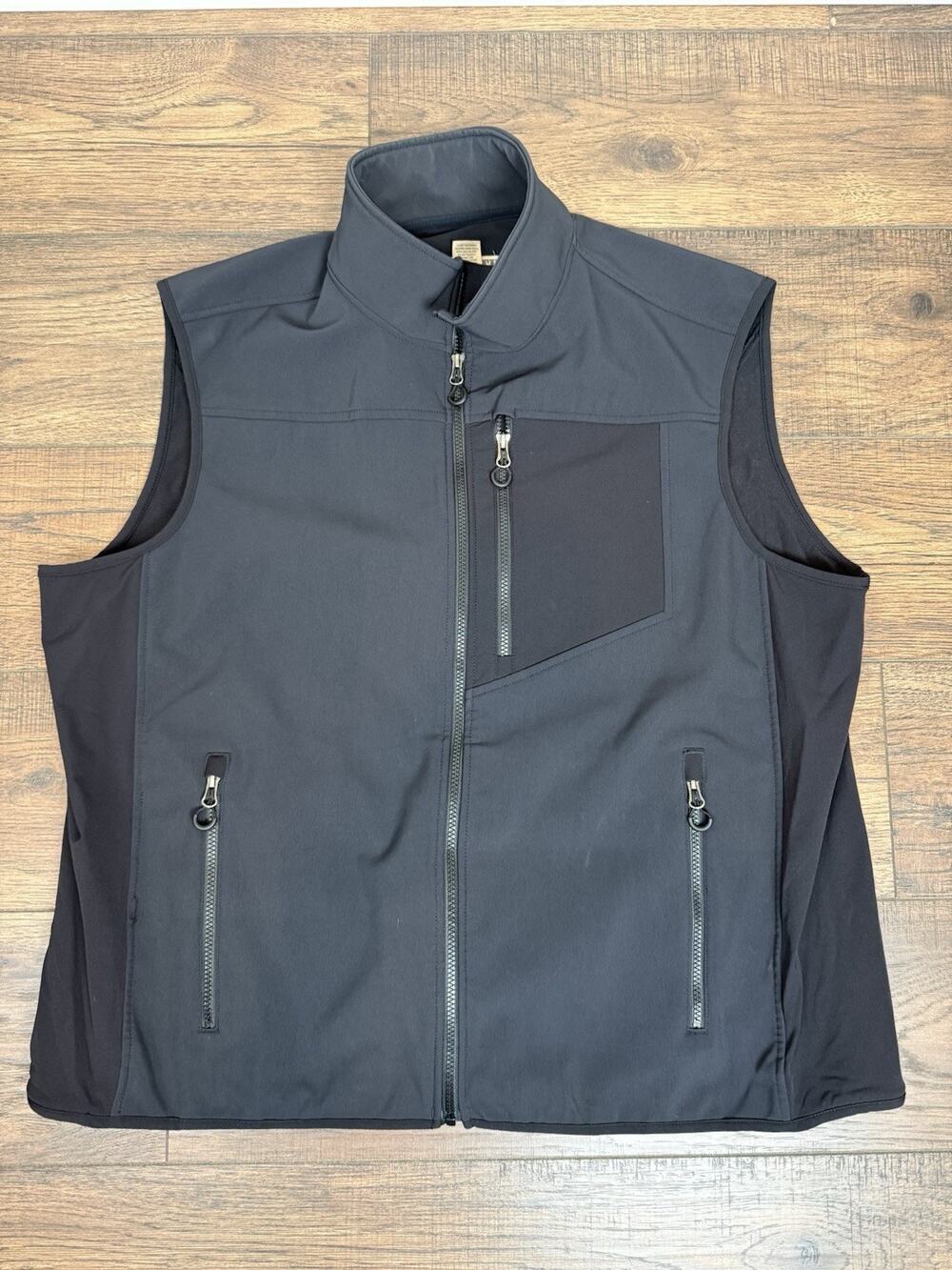 Duluth Trading Company Hills Windfront Vest Men SZ 2XL Black Softshell Pockets